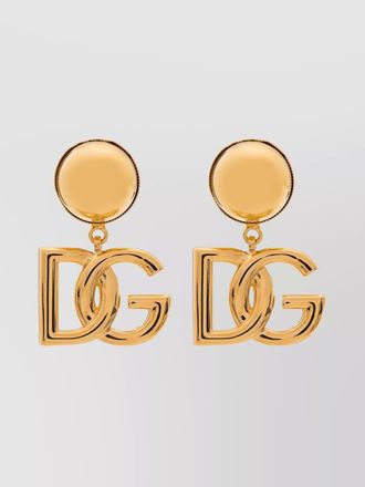 Dolce & Gabbana brass logo clip-on earrings