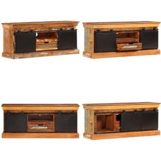 vidaXL Mobile Porta TV 110x30x45 cm in Legno Massello di Recupero - Mobile TV in legno - Credenza in legno massello