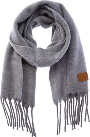 Vince Lofty Solid Leather-Trim Wool & Alpaca-Blend Scarf