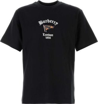 Burberry Black Crew Neck T-Shirts