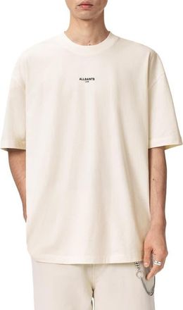 AllSaints Mikro Oversize Cotton Graphic T-Shirt in Ashen White White at Nordstrom, Size Xx-Large