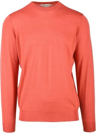 FILIPPO DE LAURENTIIS Merino Wol Ronde Hals Trui - Heren - Ronde hals truien - Oranje - L - Wol - Truien & Vesten