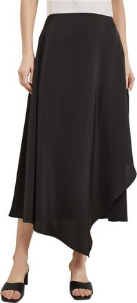 Misook Asymmetric Charmeuse Maxi Skirt in Black at Nordstrom, Size X-Small