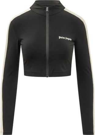 Palm Angels Logo Training Jkt - Dames - Sportshirts - Zwart - M - Polyester - Fitness