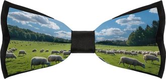 Generic A Lot of Sheep Bow Ties for Men Classic Adjustable Pretied Bowties for Business Wedding Party