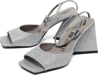 The Attico Sandali con glitter - Argento