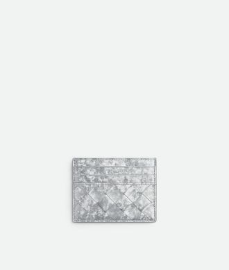 Bottega Veneta Intrecciato Credit Card Case - Silver - Woman - 100% Lambskin