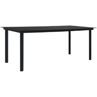 vidaXL Mesa De Comedor De Jard&iacute;n Acero Y Vidrio Negra 190x90x74 Cm Vidaxl