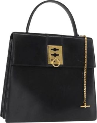 Celine Pre-owned Handbags, female, Black, Size: ONE SIZE Pre-owned Vintage Leather Handbag