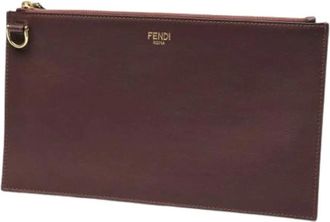 Fendi Pre-owned Leren Clutch - Dames - Vintage Clutch - Rood - ONE Size - Leer - Vintage