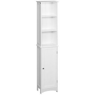 Kleankin Armario de ba&ntilde;o 34x23x165 cm blanco