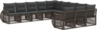 vidaXL Conjunto De Sof&aacute;s De Jard&iacute;n 11 Uds. Gris Y Gris Oscuro Vidaxl