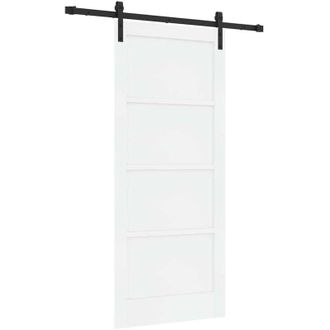 vidaXL Puerta Deslizante Manual Blanco Y Negro 86 X 198.5 Cm Vidaxl