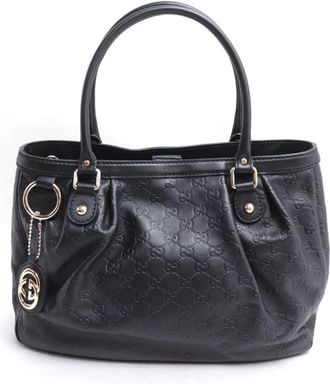 Gucci Black Leather Tote Bag (Pre-Owned)