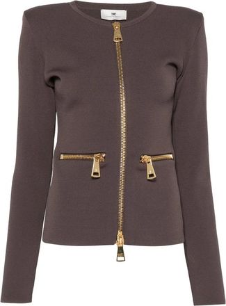 Elisabetta Franchi Zip-detail Shoulder-pad Cardigan