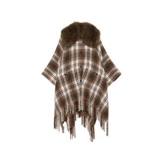 Moncler Check-pattern Cape
