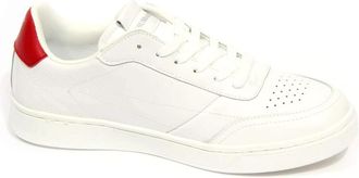 Trussardi Craft Leren Schoenen Wit/Rood - Heren - Sneakers - Wit - 41 EU - Schoenen