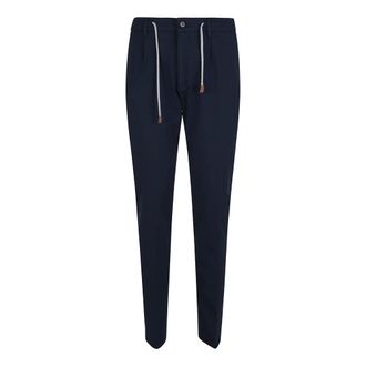 Eleventy Slim-fit Trousers, male, Blue, Size: W30 Blue Cotton Blend Trousers
