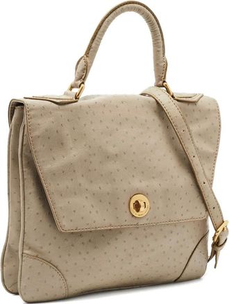 Marc Jacobs Schoudertas met struisvogeleffect en handgreep - Beige