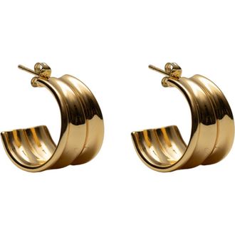 Argento Vivo Small Double Row Hoop Earrings in Gold at Nordstrom Rack