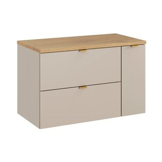 Petits Meubles Mueble bajo lavabo 80cm 3 cajones paneles de melamina cachemira