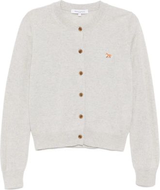 Maison Kitsuné Cardigan con applicazione Baby Fox - Grigio