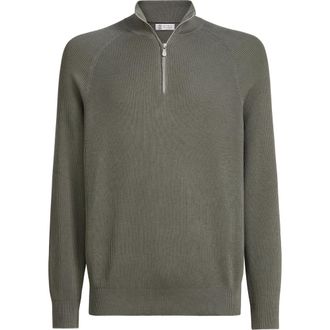 Brunello Cucinelli Cotton sweater in Khaki at Nordstrom, Size 56 It