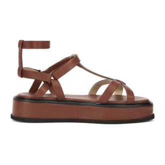 Fabiana Filippi Flat Sandals, female, Brown, Size: 10 US Brown summer sandals with modern platforms with strap closure