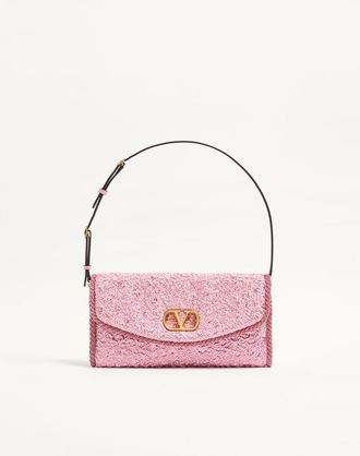 Valentino Garavani Valentino Garavani DeVain Small Shoulder Bag In Cloqu&eacute; Jacquard Fabric. Wo