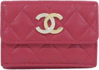 Chanel Pink Grained Calfskin Wallet (Bi-Fold) (Pre-Owned)