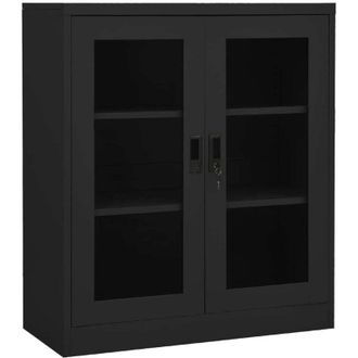 vidaXL Armario De Oficina De Acero Gris Antracita 90x40x105 Cm Vidaxl