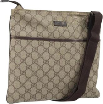 Gucci Pre-owned Cross Body Bags, female, Beige, Size: ONE SIZE Pre-owned Canvas Cross Body Bag