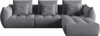 MICADONI Modulares 5-Sitzer Design Ecksofa Bloom - Samtbezug