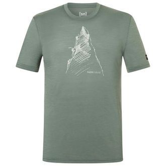 super.natural Ascenders Tee Merinoshirt f&uuml;r Herren | gr&uuml;n