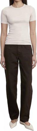 Enza Costa Supima Cotton New Classic Short Sleeves Tee In Parchment