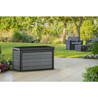 Dmora Cassapanca outdoor Ajax, Baule da giardino, Contenitore da esterno, Panchina contenitore da esterno, 123x62 h71 cm, Antracite - Dmora