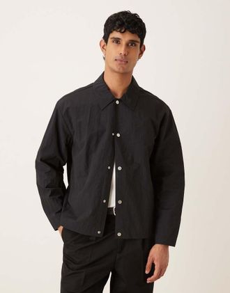 Asos Giacca in nylon leggero nera-Nero