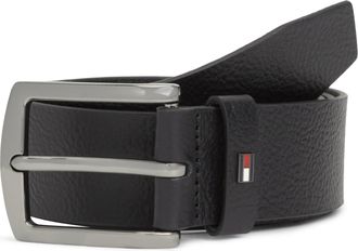 Tommy Hilfiger Lederg&uuml;rtel TOMMY HILFIGER DENTON PEBBLE 4.0 cm breit, Herren, Gr. 11,5, schwarz, Obermaterial: 100% Rindsleder, G&uuml;rtel Lederg&uuml;rtel, aus Narbenleder