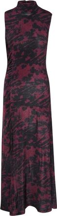 Gestuz Rode Lange Jurk met Gedrapeerde Hoge Hals - Dames - Maxi kleedjes - Rood - XS - Kleedjes