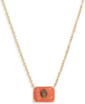 Kurt Geiger Emerald Cut Turquoise Eagle Pendant Necklace in Orange at Nordstrom Rack