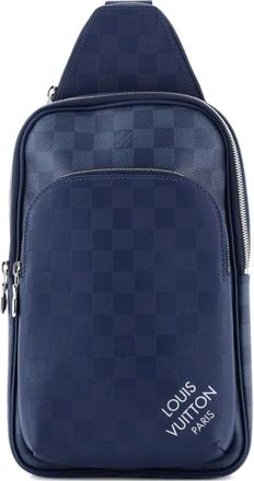 Louis Vuitton Avenue Sling Bag NM Damier Graphite and Damier Infini Leather shoulder bag - Blu