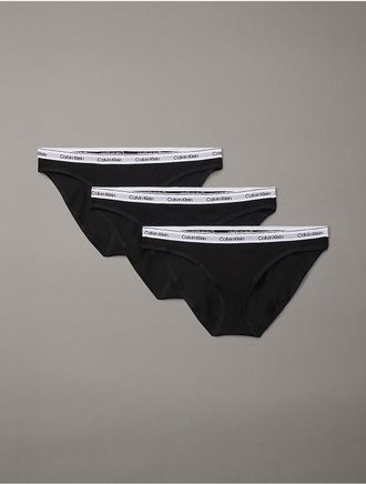 Calvin Klein Womens Icon Logo 3-Pack Bikini - Black - XS