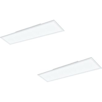 Loops 2 PACK Wall / Ceiling Light White Aluminium 1200mm x 300mm Panel 40W LED 4000K