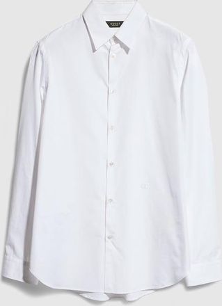 Gucci Piece Dyed Cotton Poplin Shirt, Size 15++, White