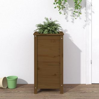 vidaXL Vidaxl - Jardinera Madera Maciza De Pino Marr&oacute;n Miel 40x40x78 Cm