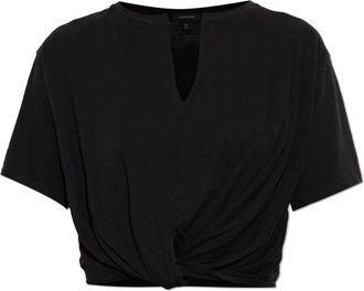 R13 Top met ruches - Dames - T-shirts - Zwart - L - Katoen - Tops