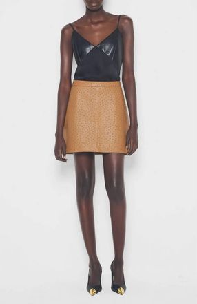 AS by DF Nadine Upcycled Leather Skirt In Amber