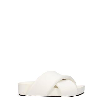 Jil Sander White Leather Womens Slippers