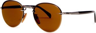 David Beckham Rimless Round-frame Sunglasses - Brown - One Size