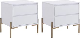 Pascal Morabito Mesilla de noche efecto madera blanco